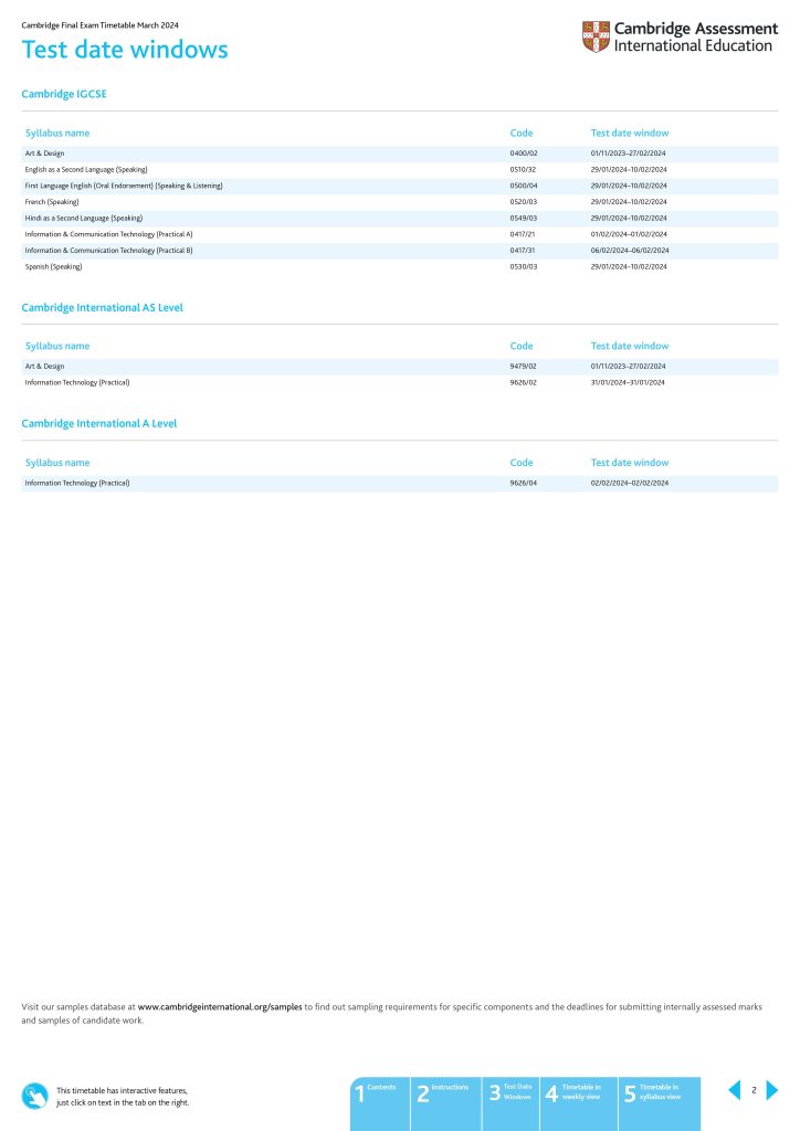 CAIE Date Sheet 2024 Released