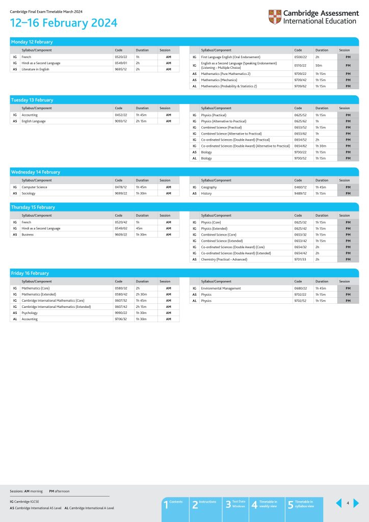 CAIE Date Sheet 2024 Released