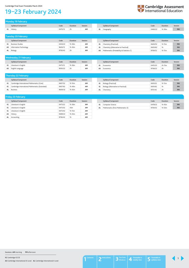 CAIE Date Sheet 2024 Released